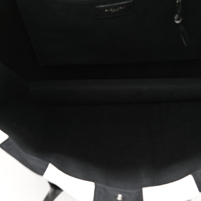 Saint Laurent Canvas Noe Striped Tote Black White 5 of 10