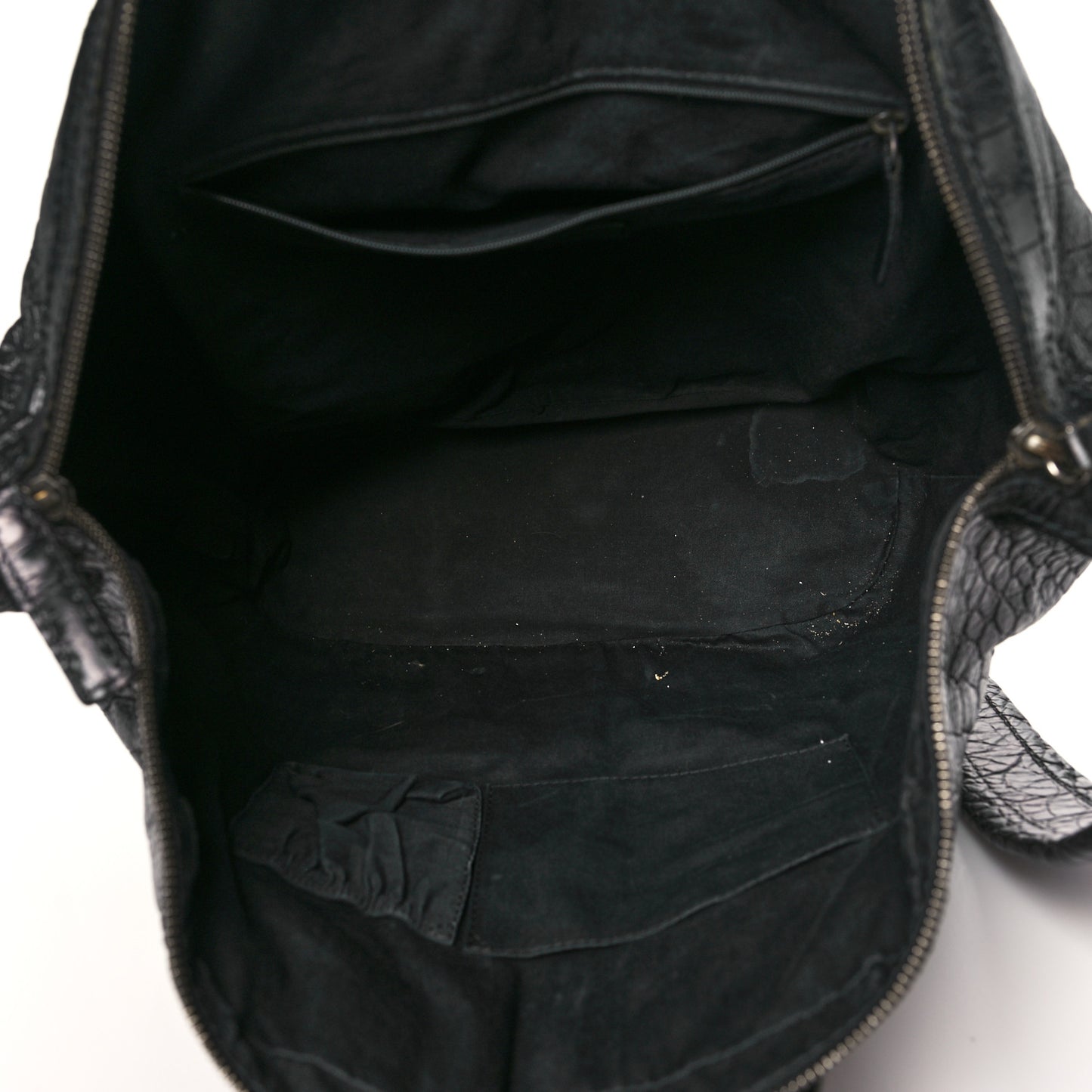 Calfskin Crocodile Embossed Medium Nightingale Black