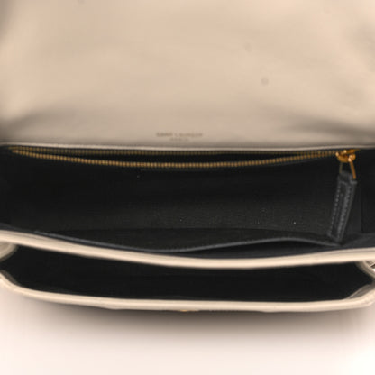 Saint Laurent Lambskin Matelasse Monogram Medium Niki Chain Satchel Ivory 5 of 9