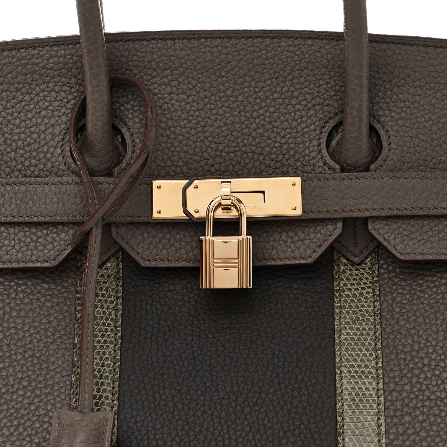 Hermes Taurillon Clemence Lizard Club Birkin 35 Etain Graphite 8 of 15