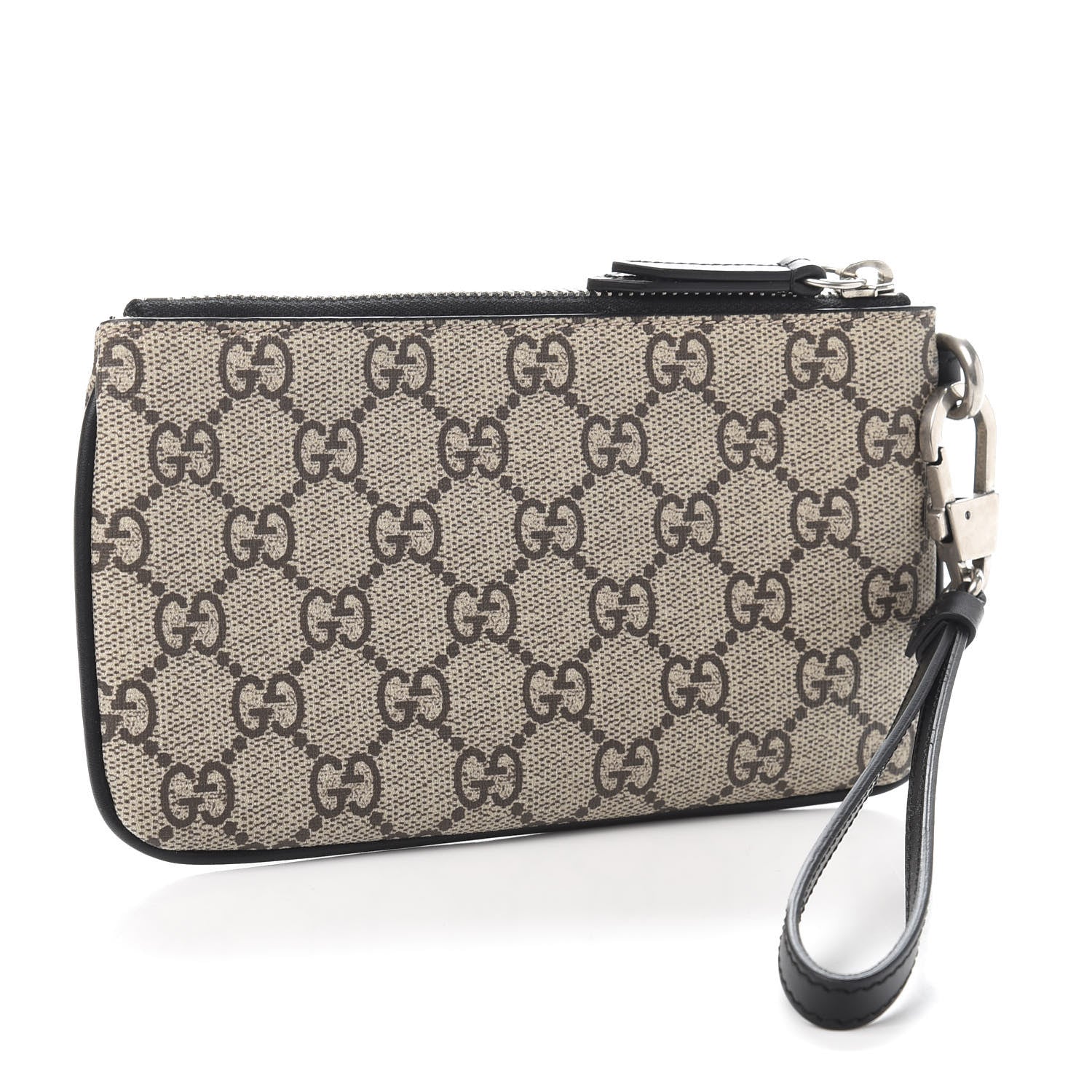 Gucci GG Supreme Monogram Bee Print Wrist Pouch Black 3 of 7