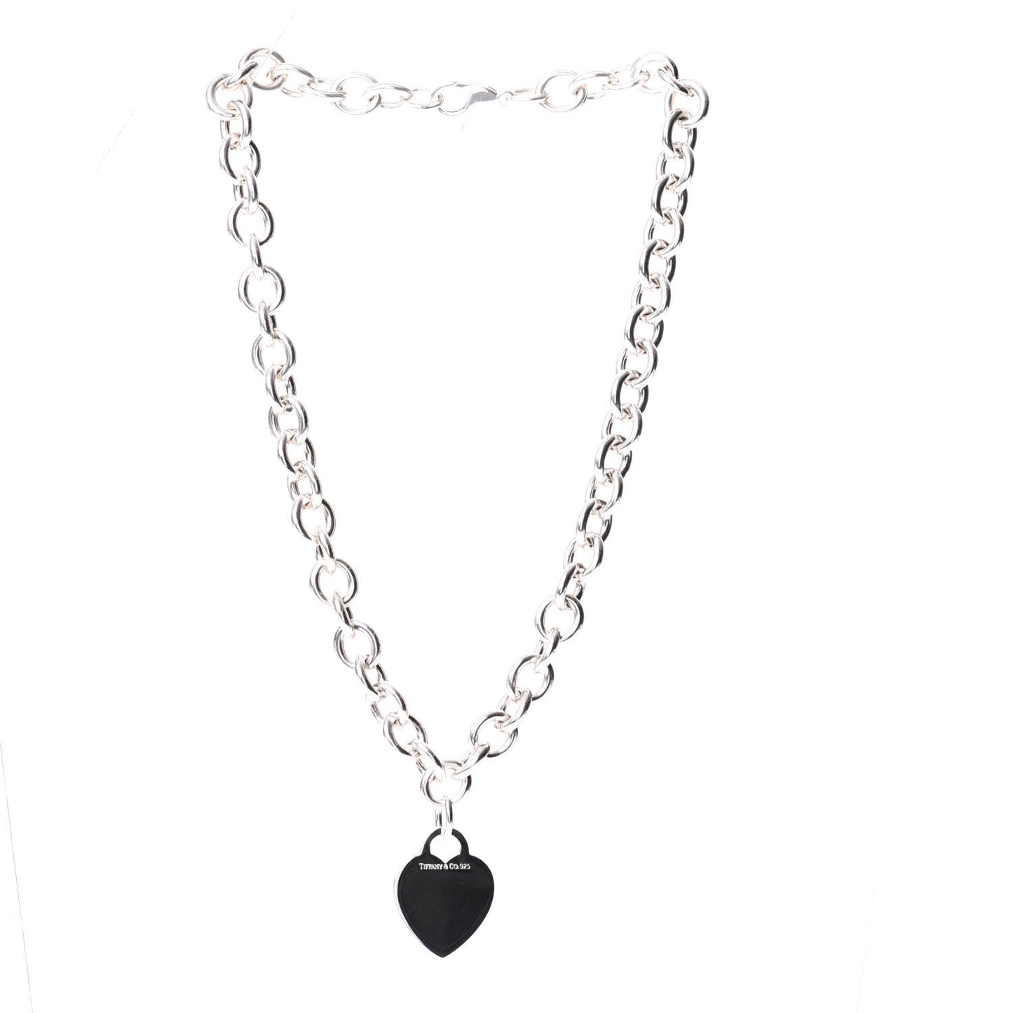 Sterling Silver Heart Tag Necklace