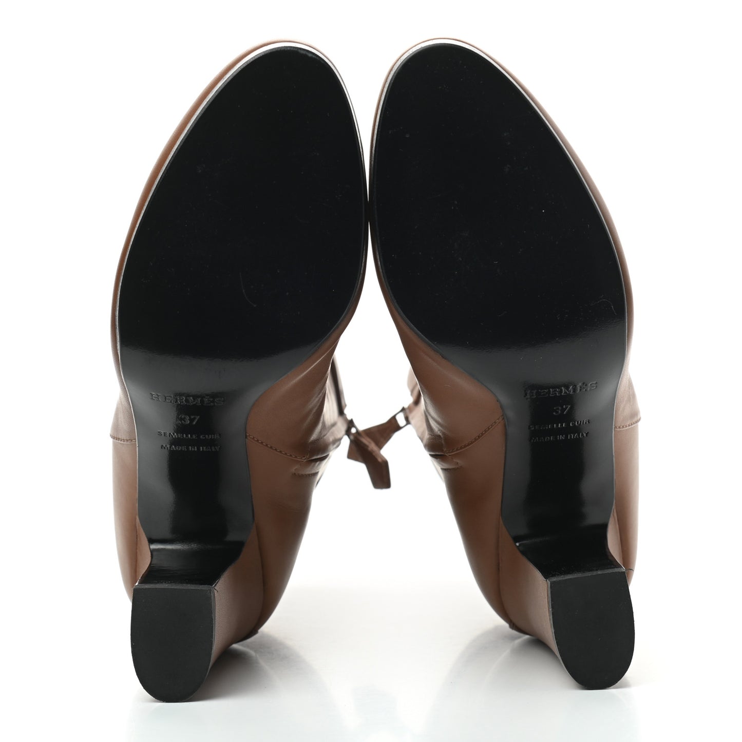 Calfskin Joueuse Ankle Boots 37 Camel