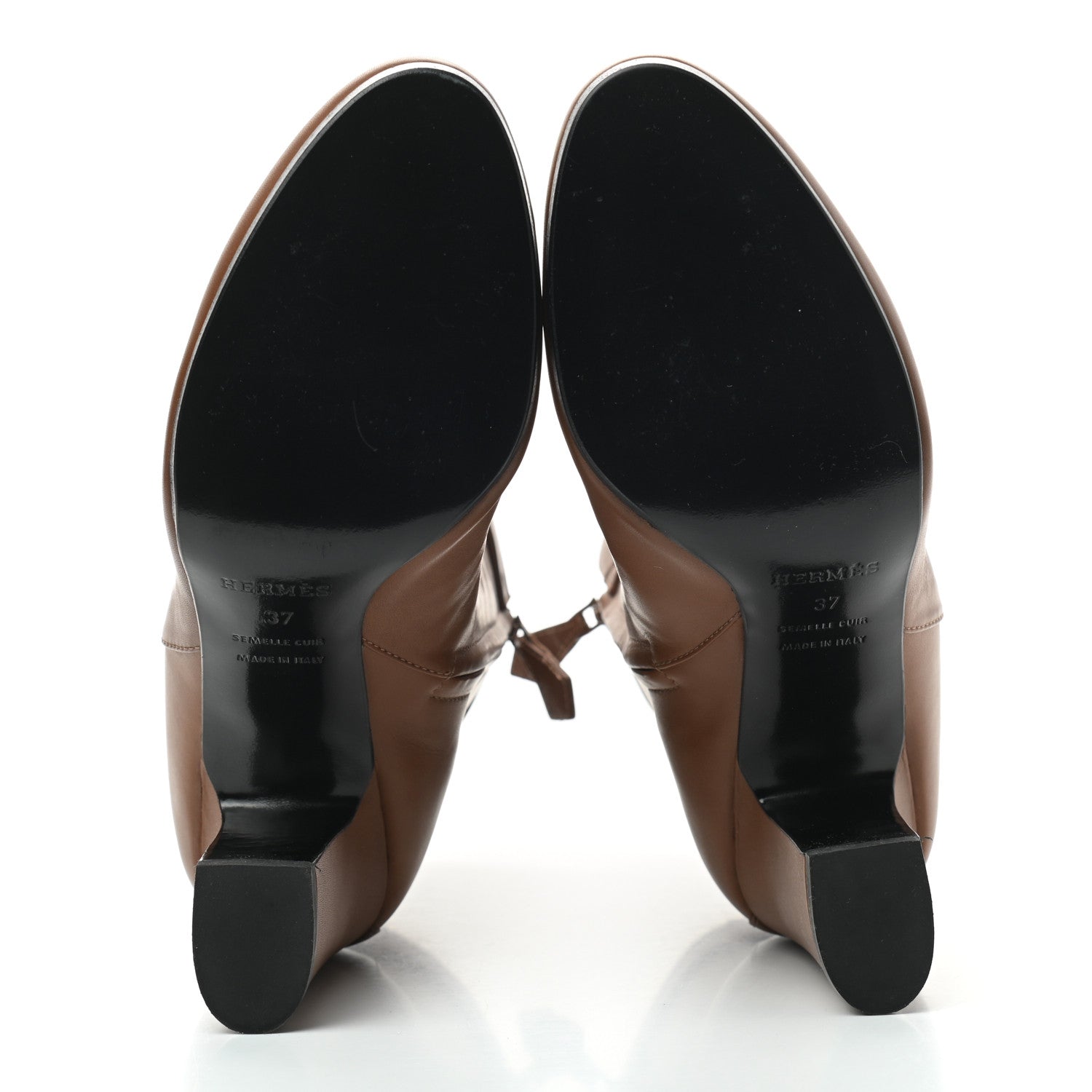 Hermes Calfskin Joueuse Ankle Boots 37 Camel 5 of 9