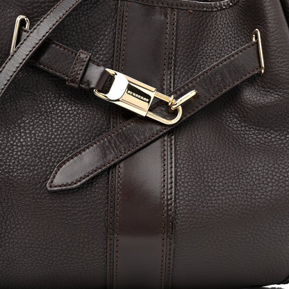 Burberry Grainy Calfskin Willenmore Hobo Dark Chocolate 9 of 11