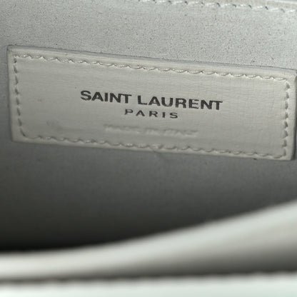 Saint Laurent Smooth Calfskin Medium Monogram Sunset Satchel Blanc Vintage 6 of 9
