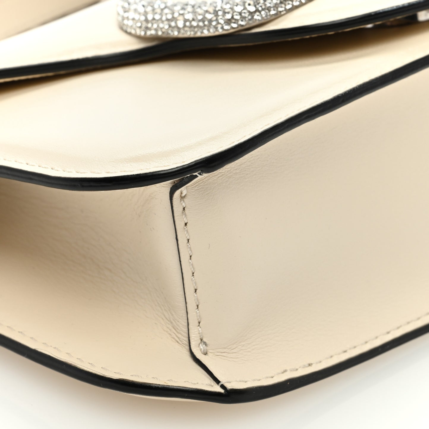 Calfskin Crystal Vlogo Small Loco Shoulder Bag Light Ivory