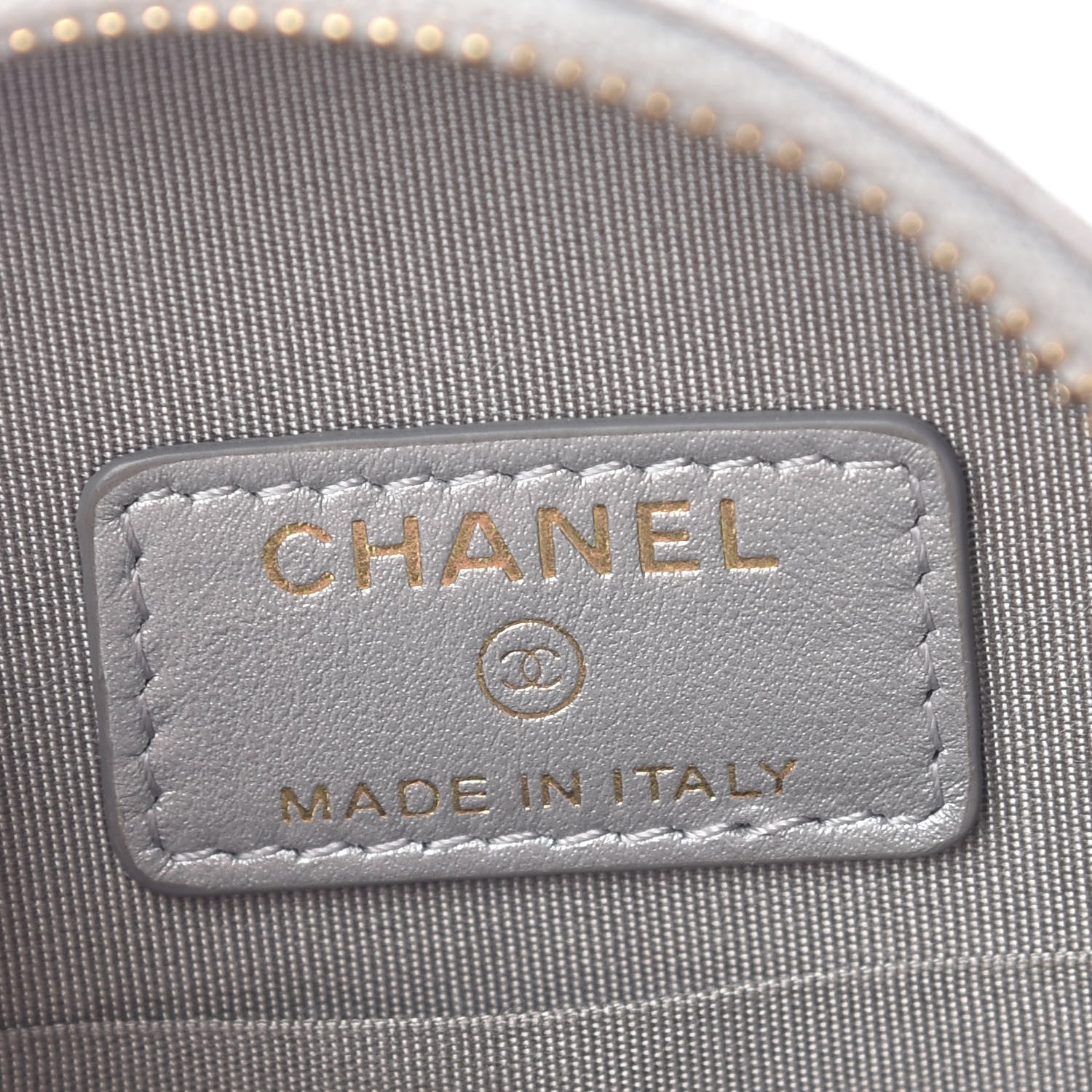 Chanel Metallic Lambskin Quilted Chanel 19 Round Clutch With Chain Silver 6 of 9