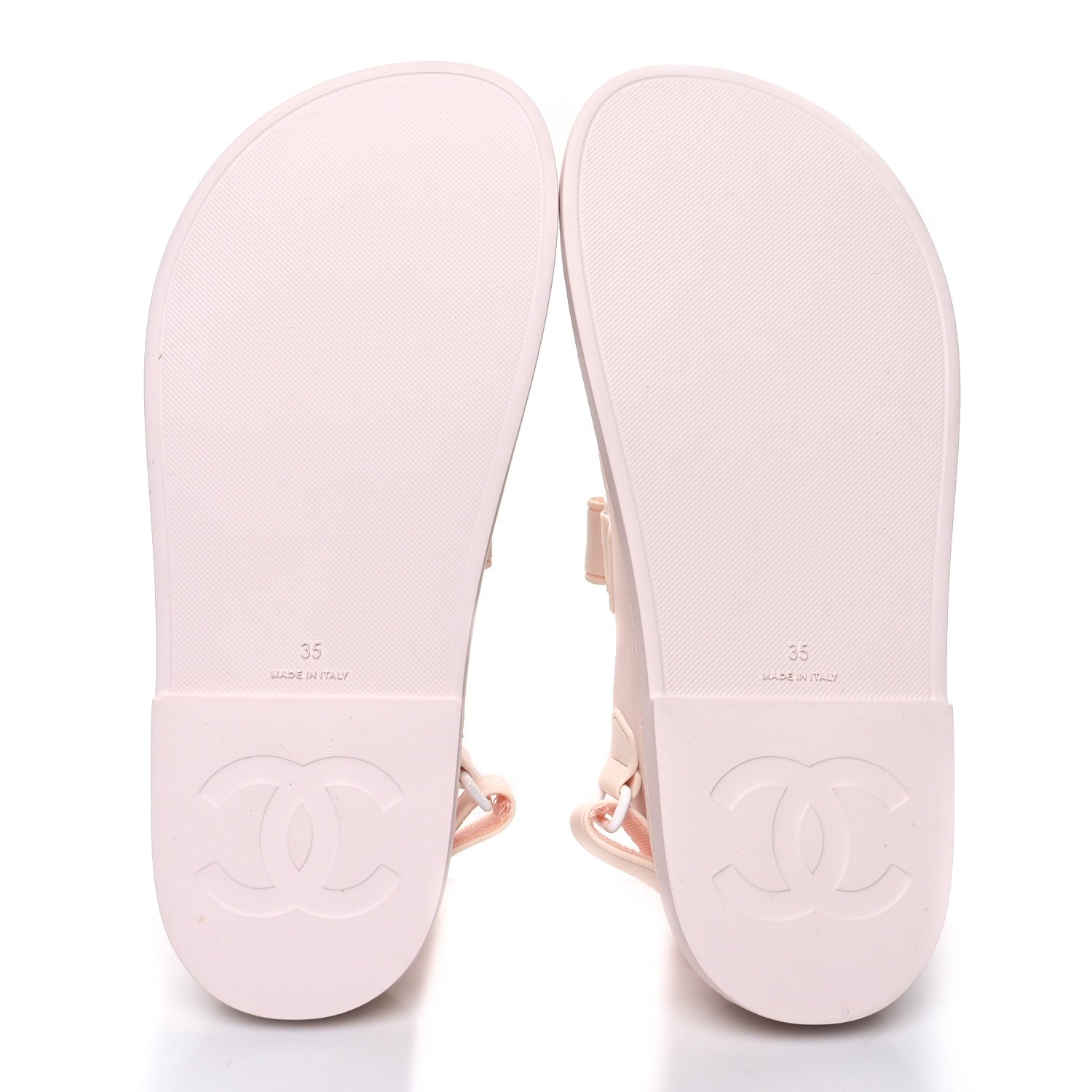 Chanel Rubber CC Dad Sandals 35 Pale Pink 5 of 9