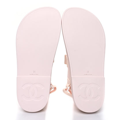Chanel Rubber CC Dad Sandals 35 Pale Pink 5 of 9