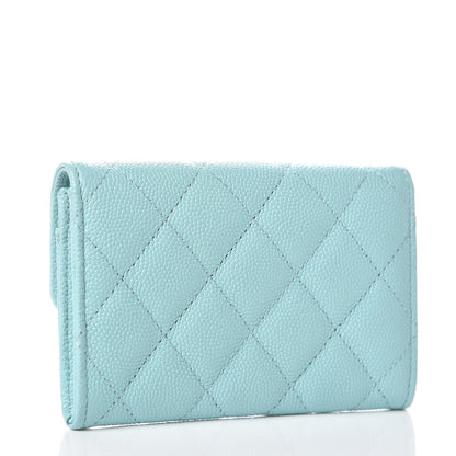 Chanel Caviar Quilted Card Holder Light Blue 3 of 9