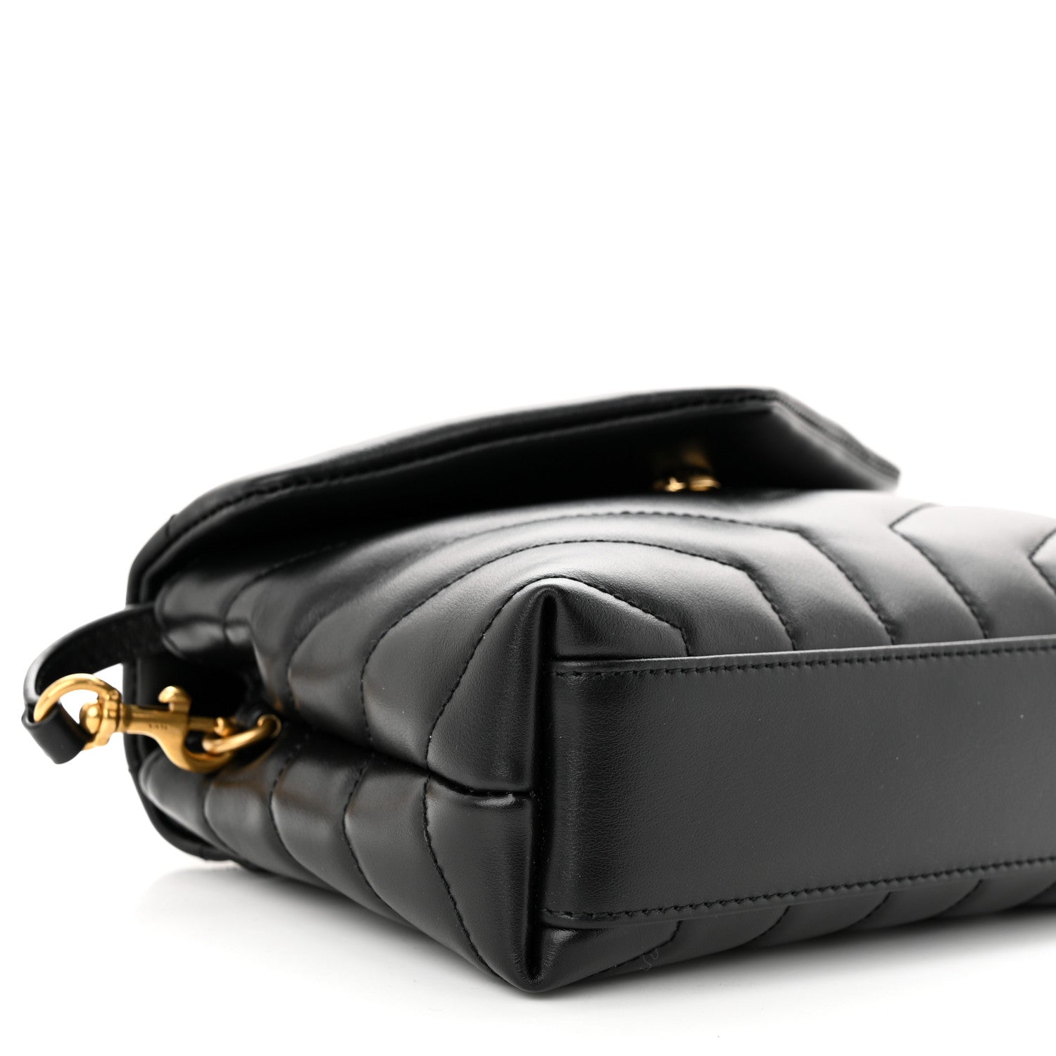 Saint Laurent Calfskin Y Quilted Monogram Toy Loulou Crossbody Bag Black 9 of 11