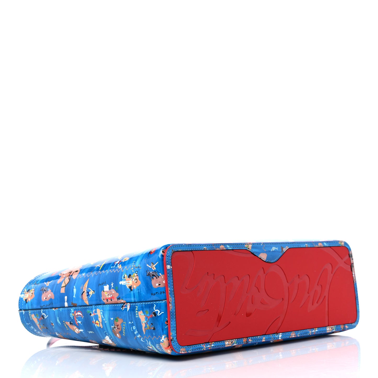 Patent Calfskin Small Greekaba Cabata Tote Blue