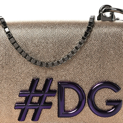 Dolce & Gabbana Metallic Calfskin DG Girls Millennials Crossbody Bag Gold 8 of 15