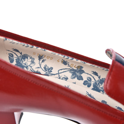 Gucci Goatskin Feline Ginger Loafer Pumps 41 Hibiscus Red Blue 7 of 10