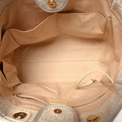 Chanel Lurex Boucle Medium Deauville Tote White 5 of 14