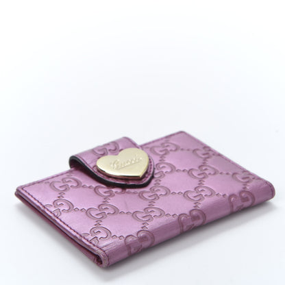 Gucci Metallic Soft Guccissima Heart Travel Wallet Fresia Rose 3 of 9