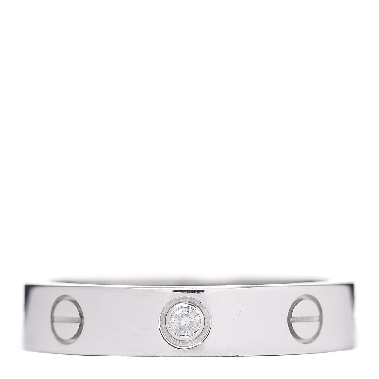 18K White Gold Diamond 4mm LOVE Wedding Band Ring 53 6.25