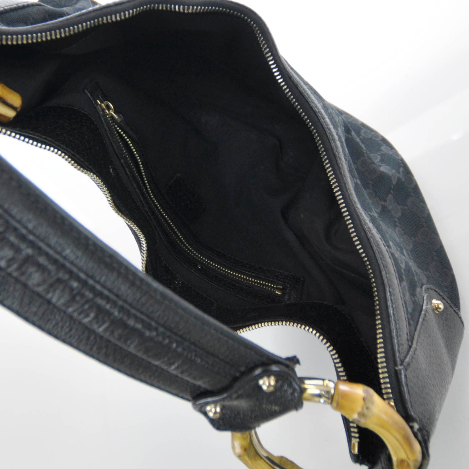 Gucci Monogram Bamboo Ring Hobo Black 7 of 9