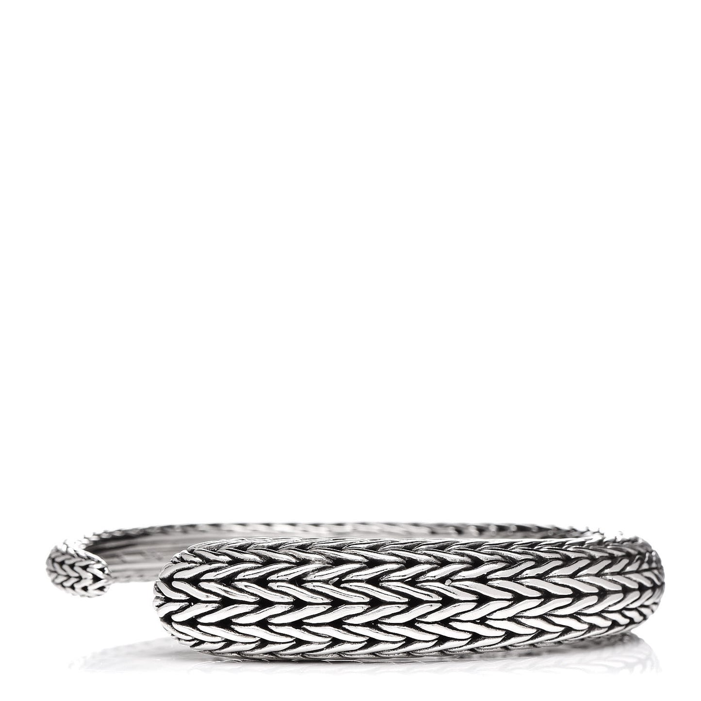 Sterling Silver Classic Chain Hinged Bangle