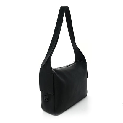 Salvatore Ferragamo Calfskin Gancini Twins Slouchy Crossbody Bag Black 3 of 11