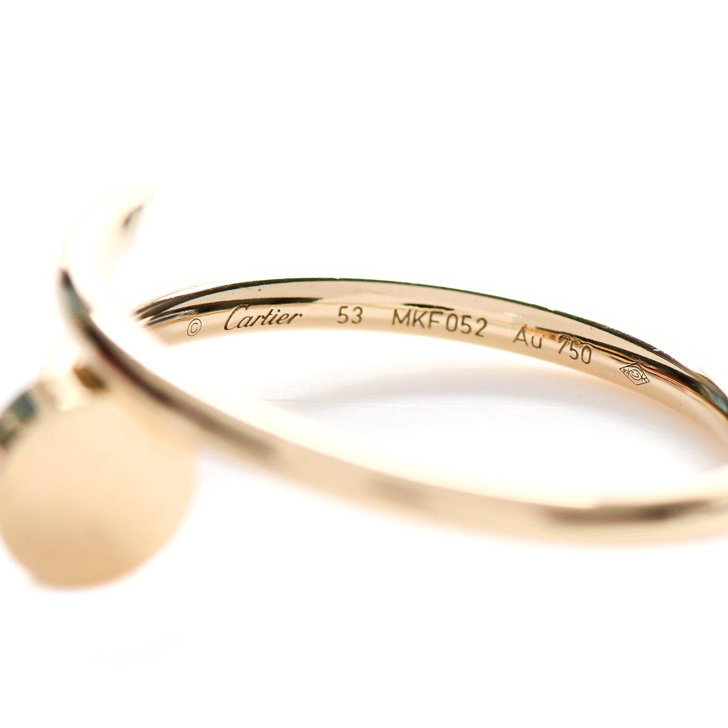 Cartier 18K Yellow Gold Small Juste Un Clou Ring 53 6.25 4 of 5
