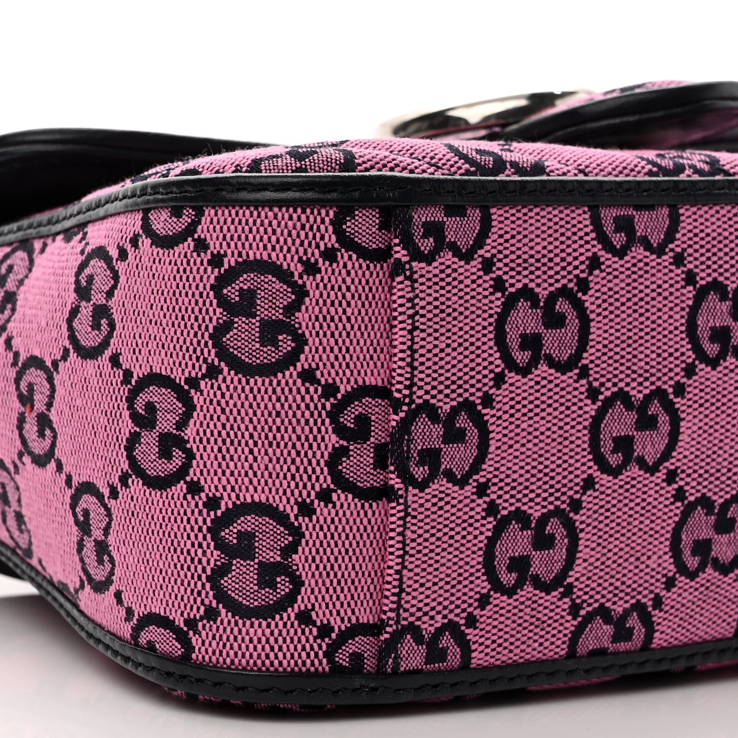 Gucci Monogram Multicolor Matelasse Diagonal Mini GG Marmont Top Handle Shoulder Bag Pink Blue 9 of 10