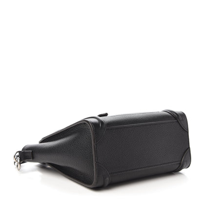 Celine Drummed Calfskin Nano Luggage Black 4 of 9