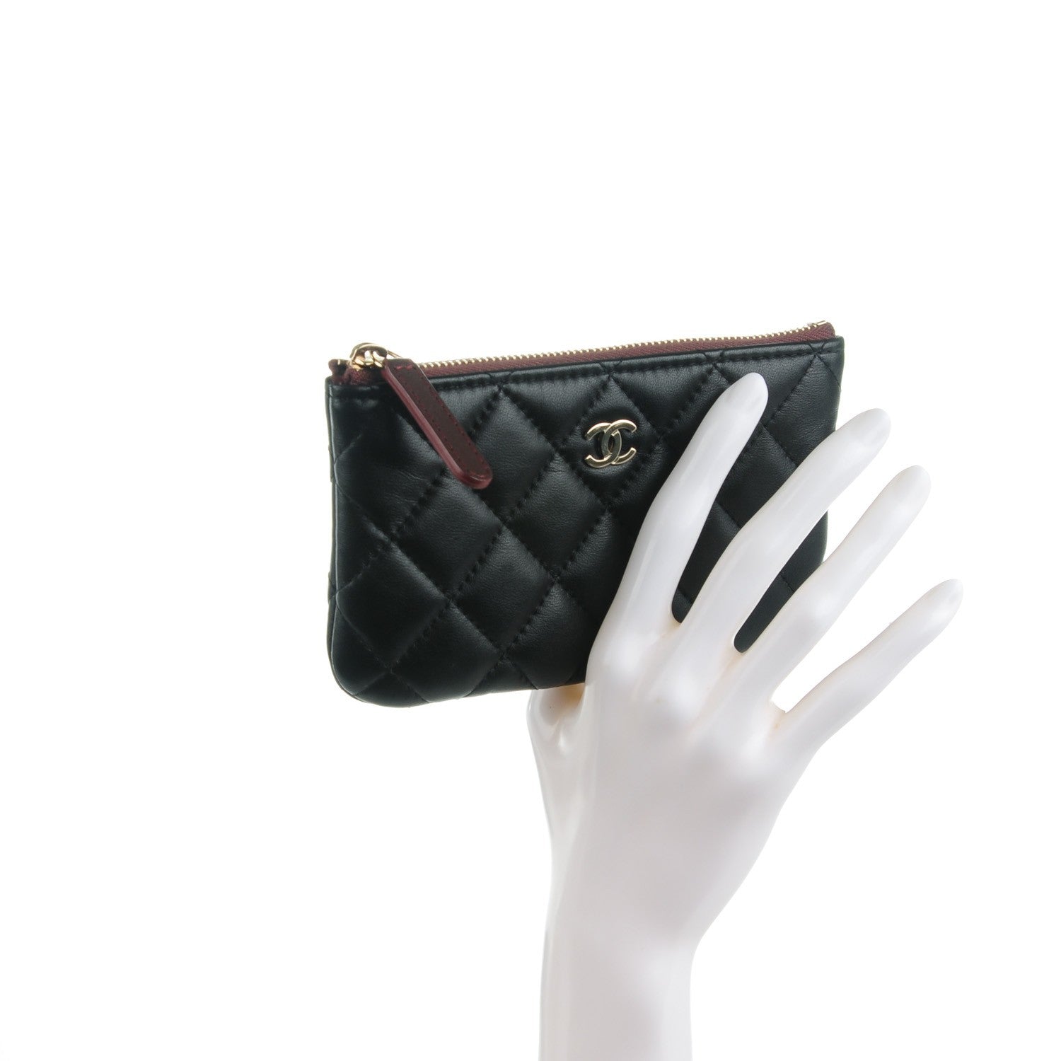 Chanel Lambskin Quilted Small Cosmetic Case Black 2 of 7