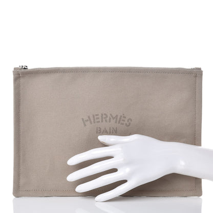 Hermes Toile Flat Yachting Pouch Gris Fonce 2 of 6
