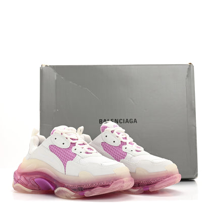 Balenciaga Fabric Mesh Clear Sole Womens Triple S Sneakers 36 White Pink 9 of 9
