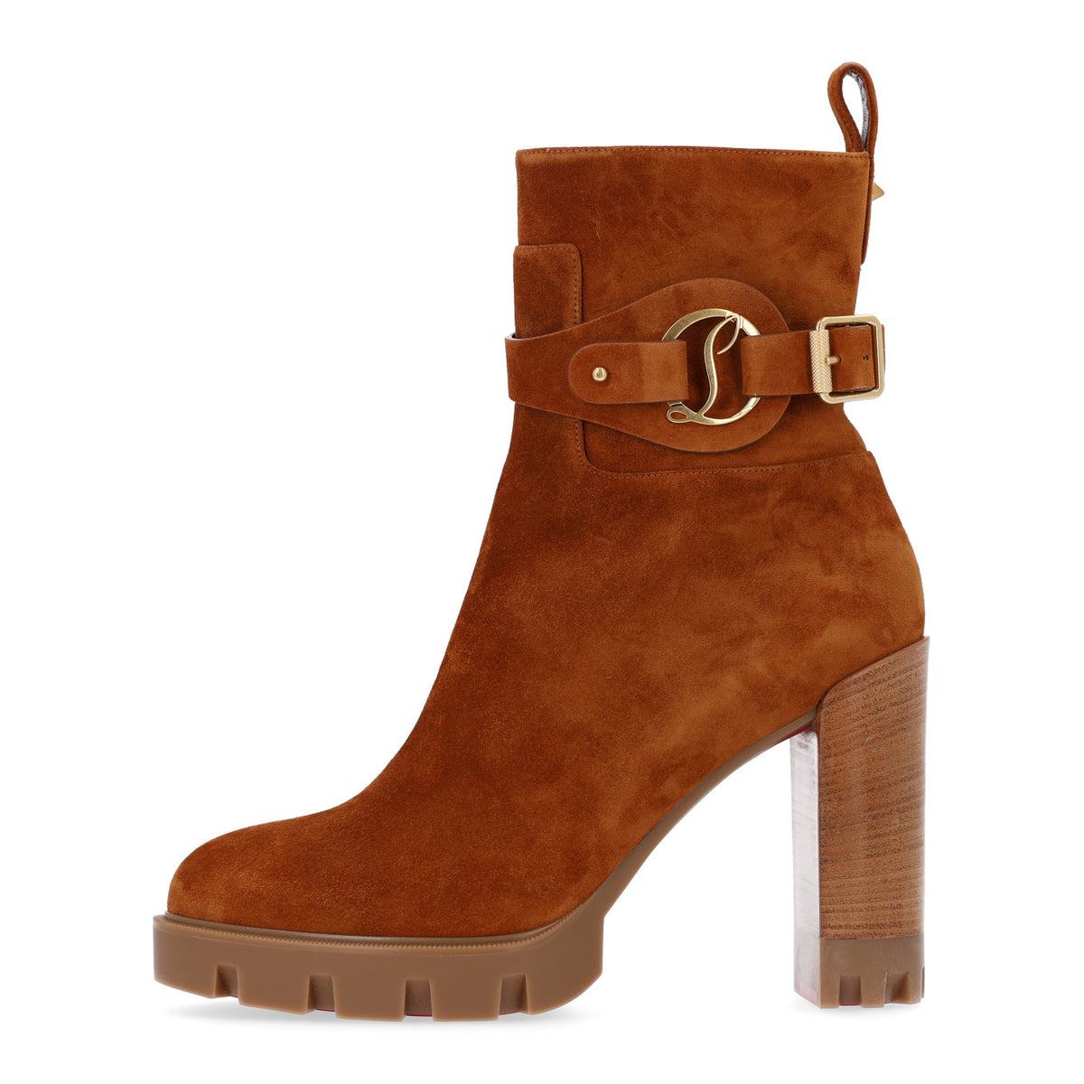 Christian Louboutin Veau Velours Dianouchette Lug Chelsea 100 Boots 40.5 Toscan 1 of 9