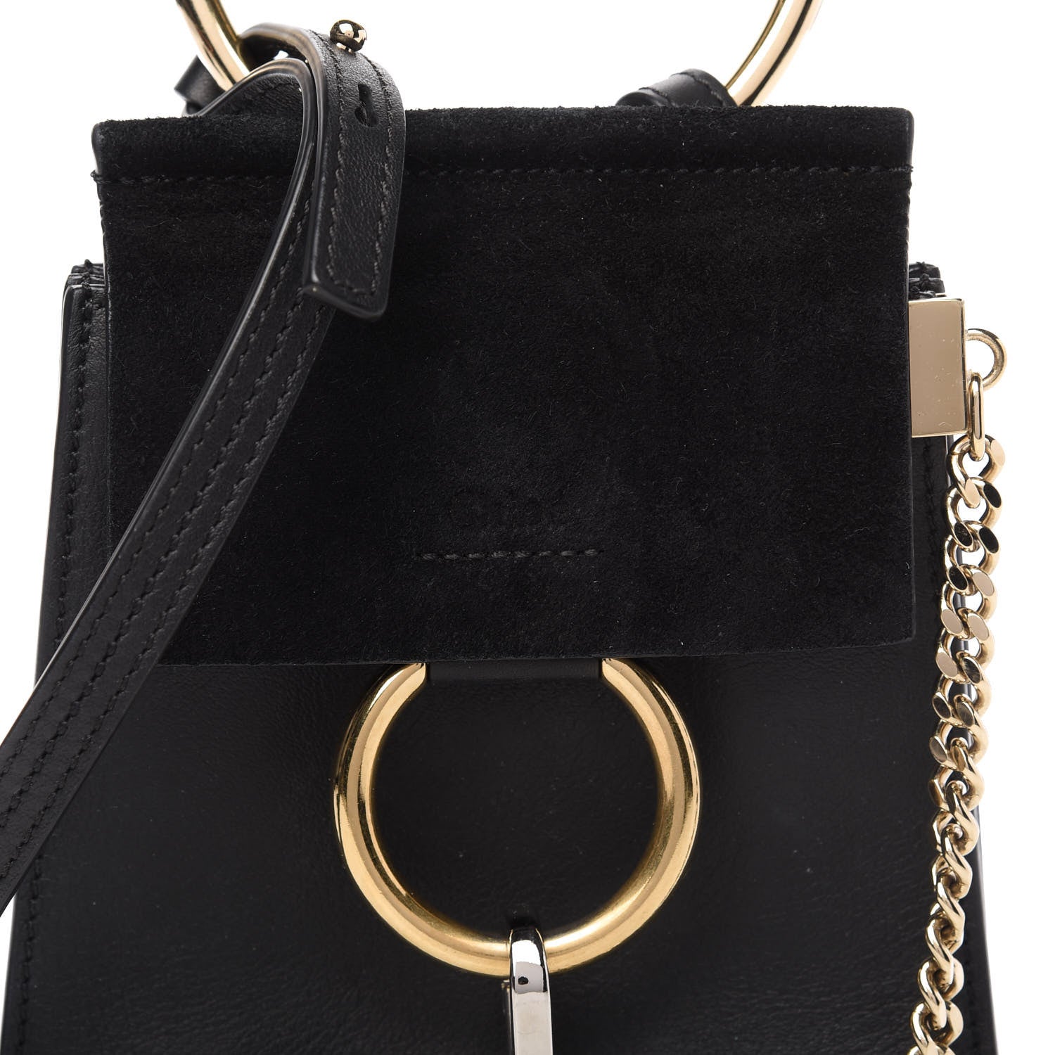 Chloe Suede Calfskin Mini Faye Bracelet Bag Black 10 of 10