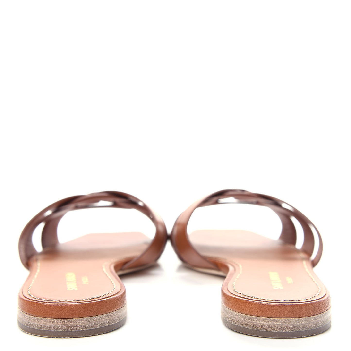 Calfskin Tribute 05 Slide Sandals 40 Ambra