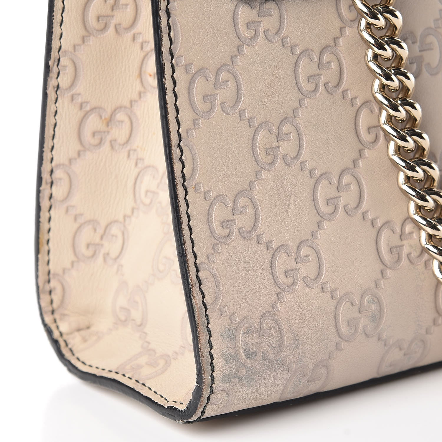 Gucci Guccissima Signature Medium Emily Chain Shoulder Bag Mystic White 17 of 19