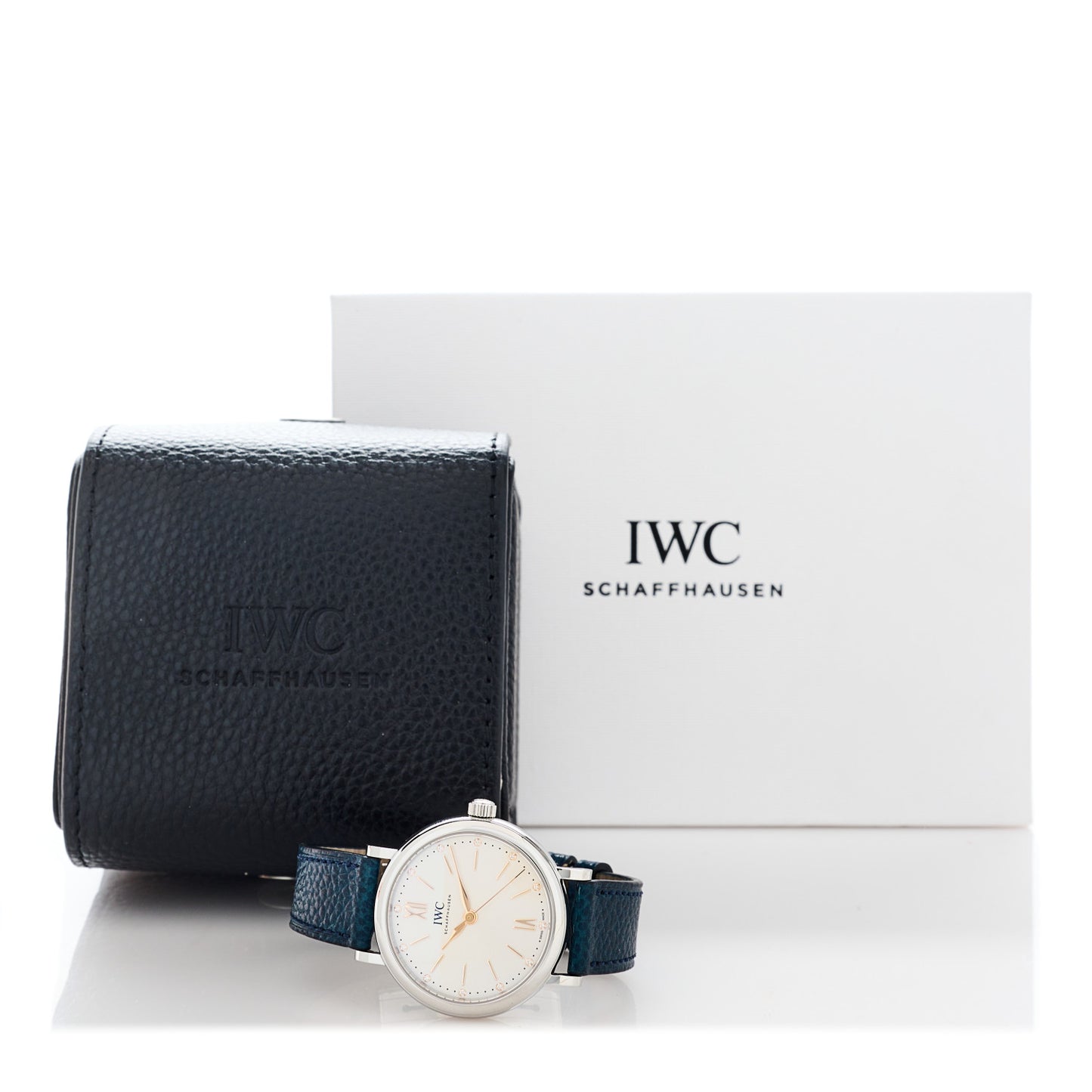 Stainless Steel Calfskin Diamond 34mm Portofino Automatic Watch IW357411
