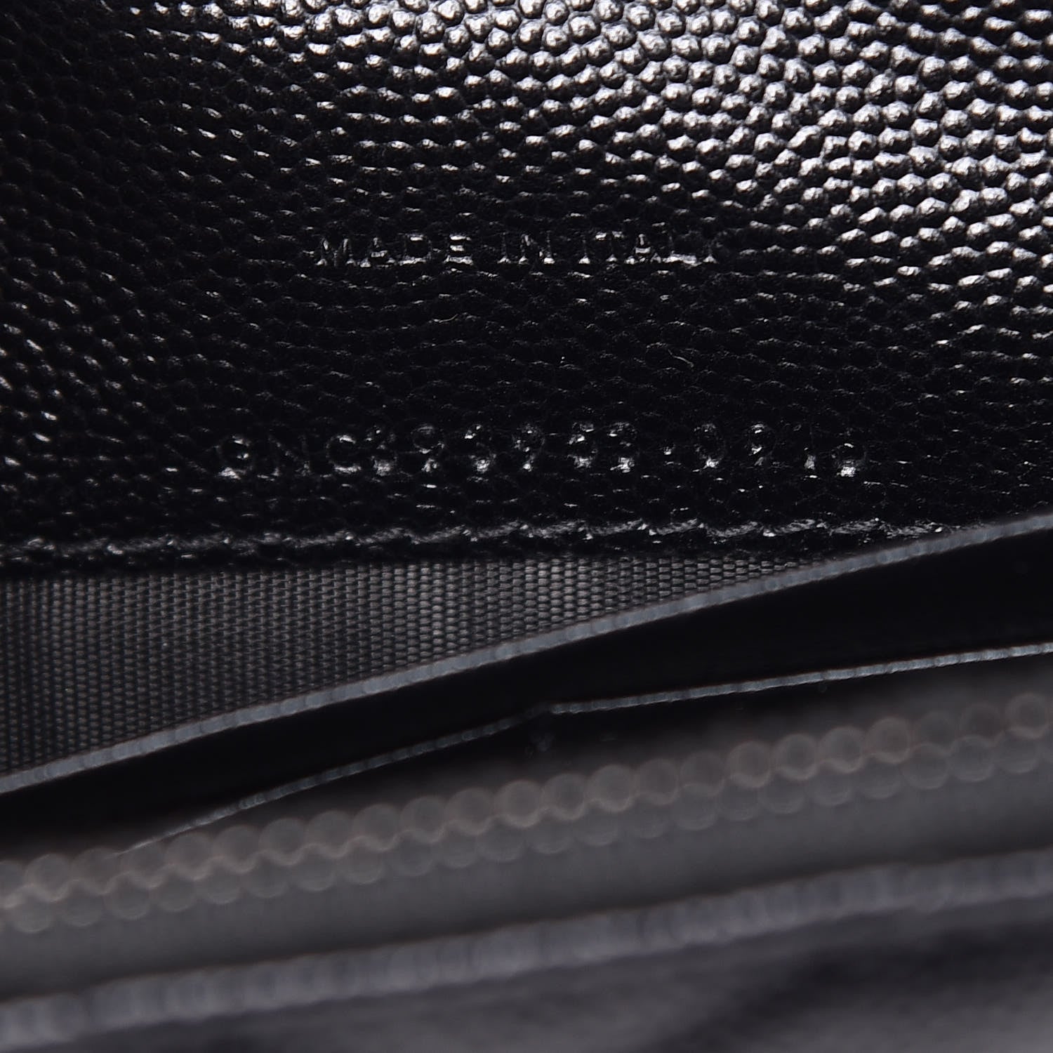 Saint Laurent Grain De Poudre Matelasse Chevron Monogram Envelope Chain Wallet Black 9 of 10