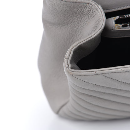 Saint Laurent Sheepskin Matelasse Chevron Monogram Large College Satchel Light Grey 25 of 25