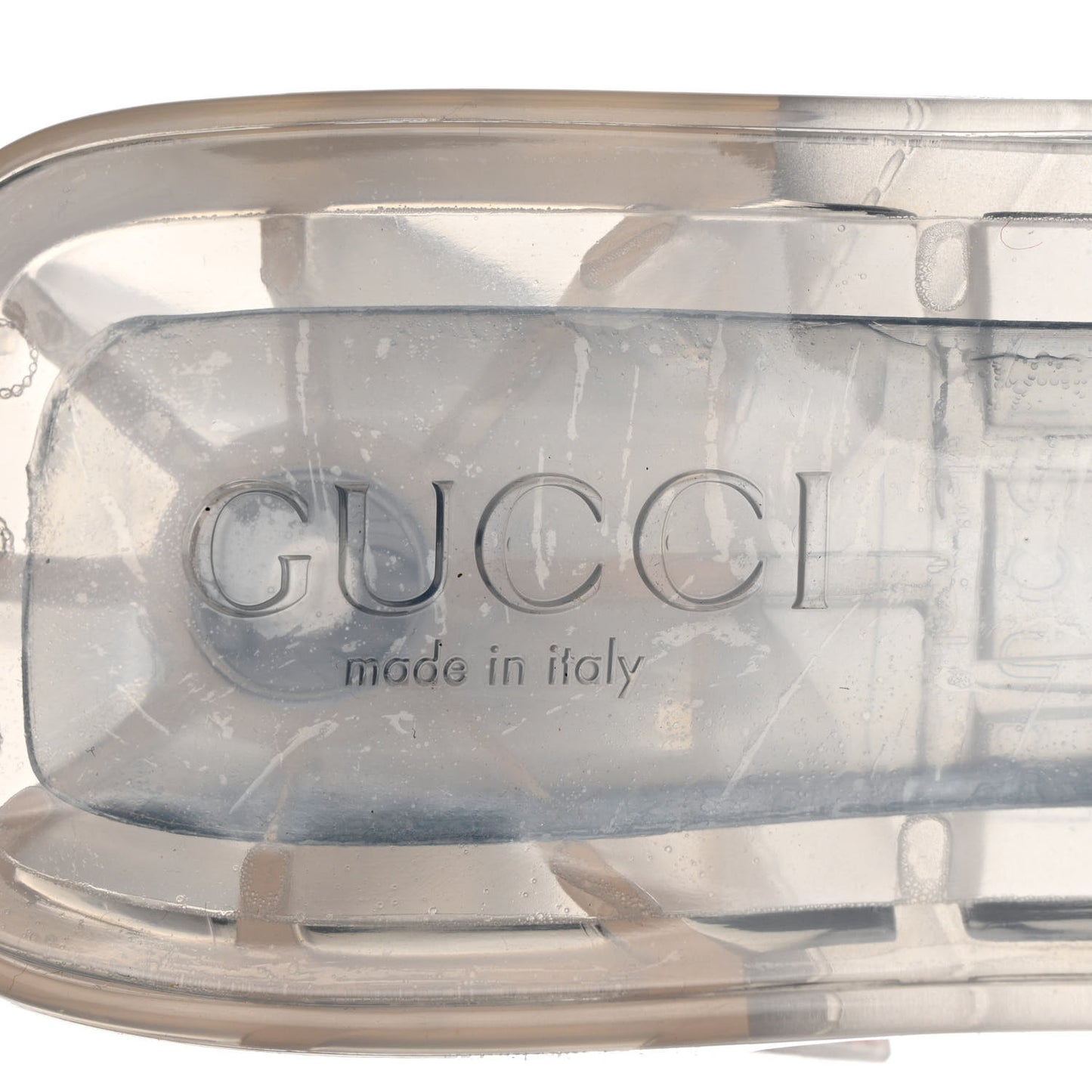 Rubber Gucci Logo Womens Platform 20/60mm Slide Sandals 38 Transparent
