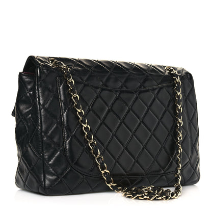 Chanel Washed Lambskin Quilted Maxi Single Flap Black 2 of 15