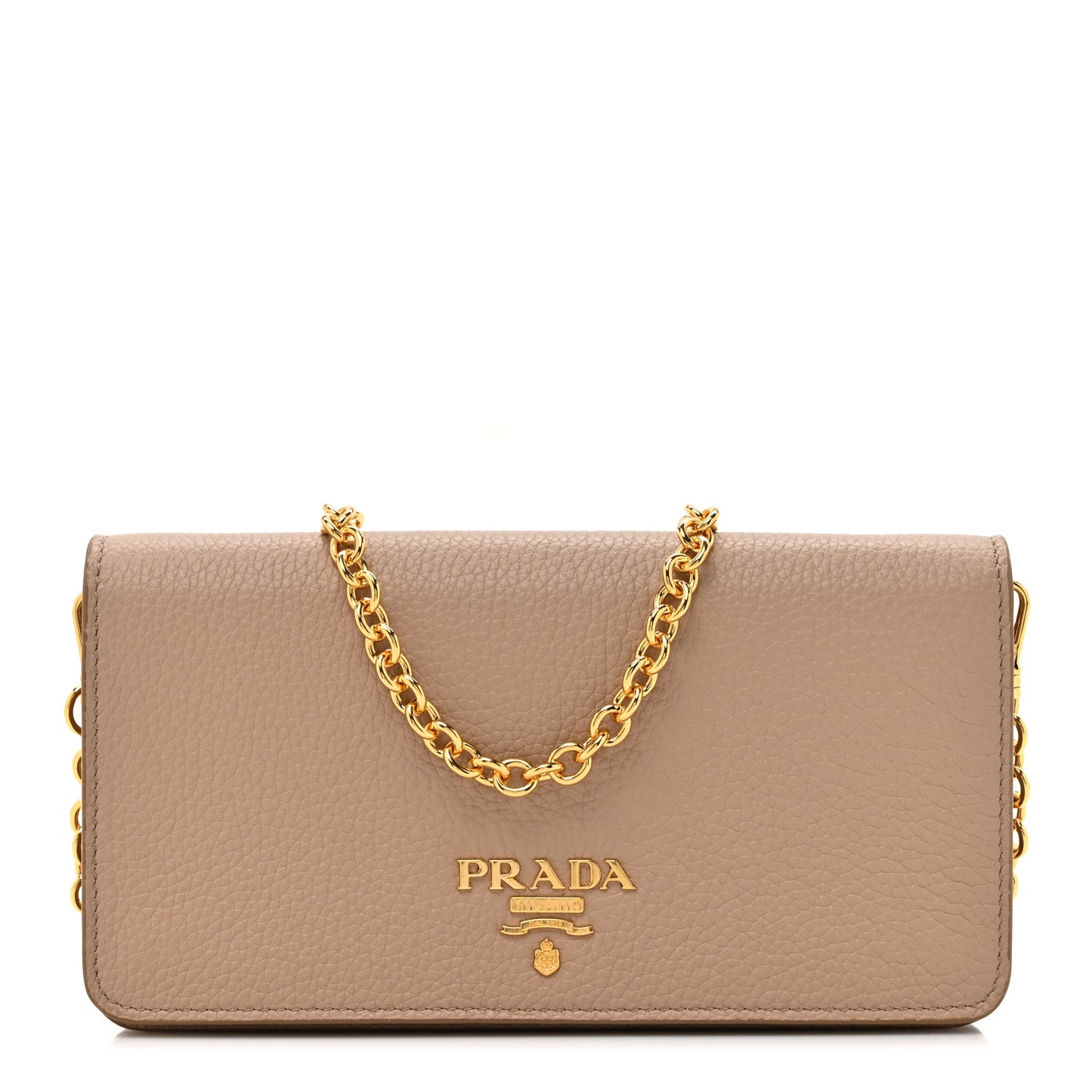 Vitello Daino Metal Chain Wallet Cammeo