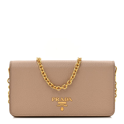 Prada Vitello Daino Metal Chain Wallet Cammeo 1 of 16