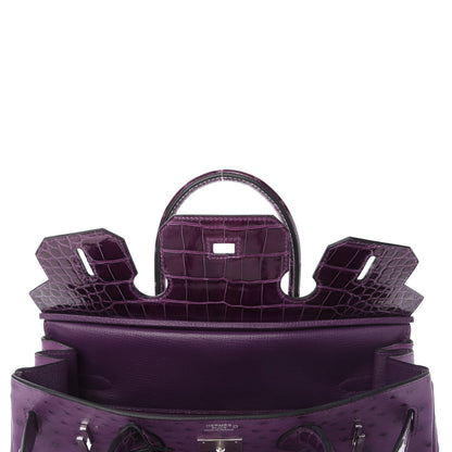 Hermes Ostrich Shiny Alligator Birkin Touch 30 Violine 17 of 34