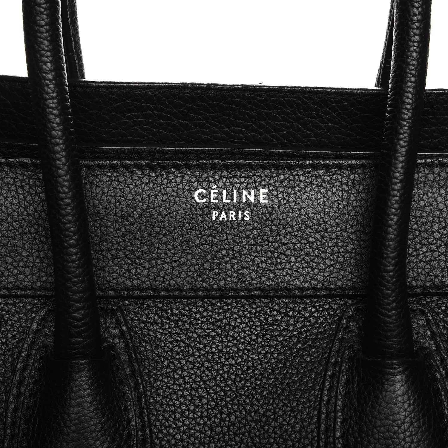 Celine Drummed Calfskin Micro Luggage Black 8 of 11