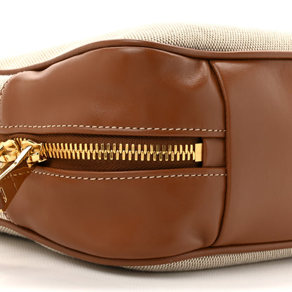 Miu Miu Canvas Calfskin Large Beau Top Handle Bag Naturale Brandy 9 of 9
