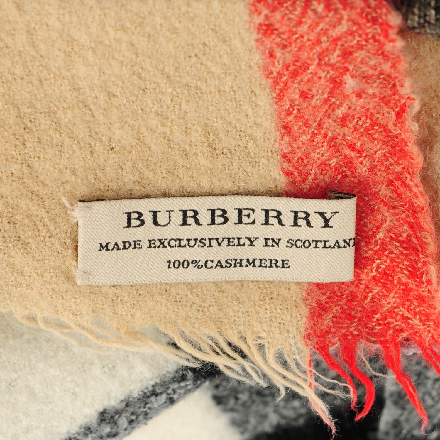 Burberry Cashmere Half Mega Check Scarf Camel 4 of 4