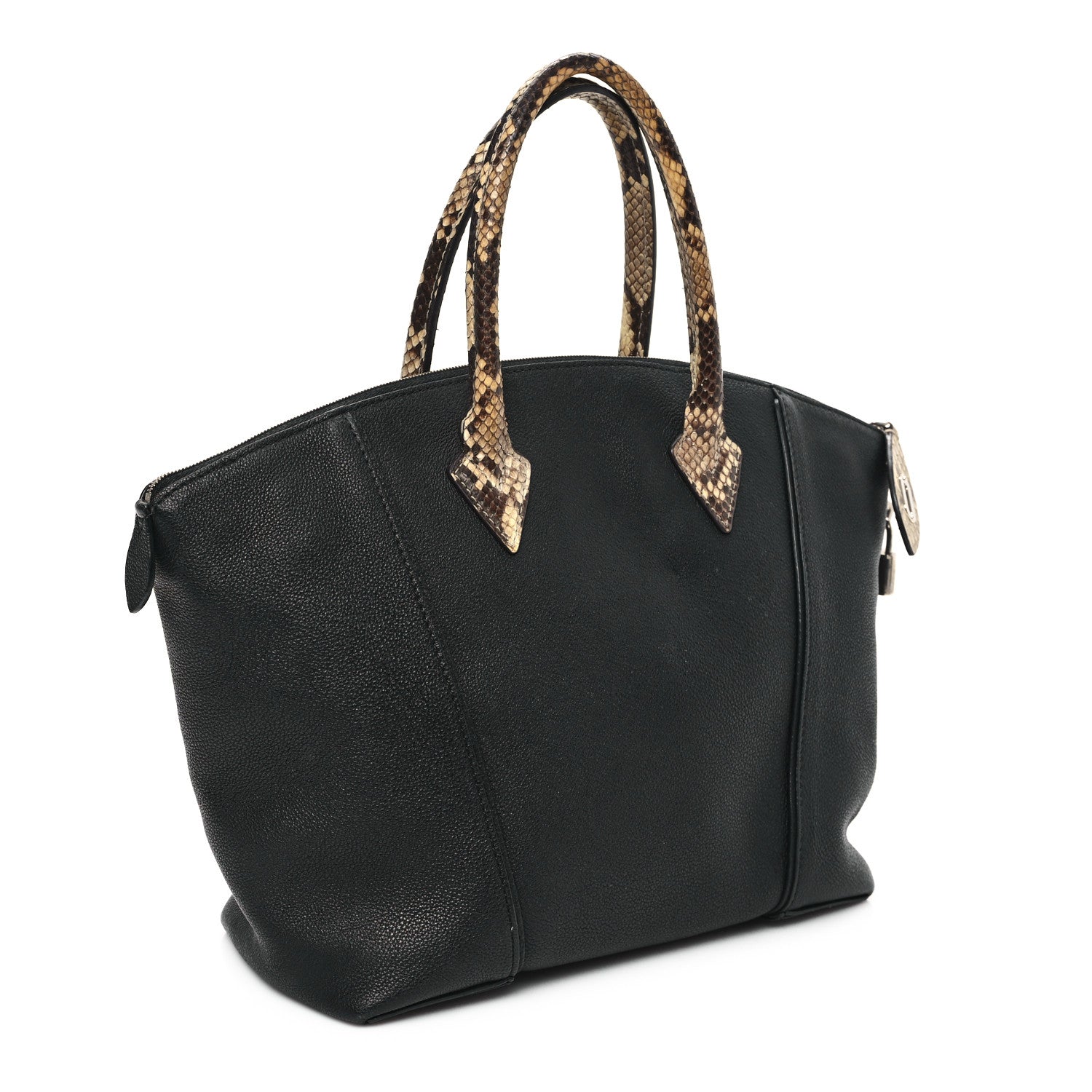 Louis Vuitton Veau Cachemire Snakeskin Soft Lockit MM Black 2 of 13