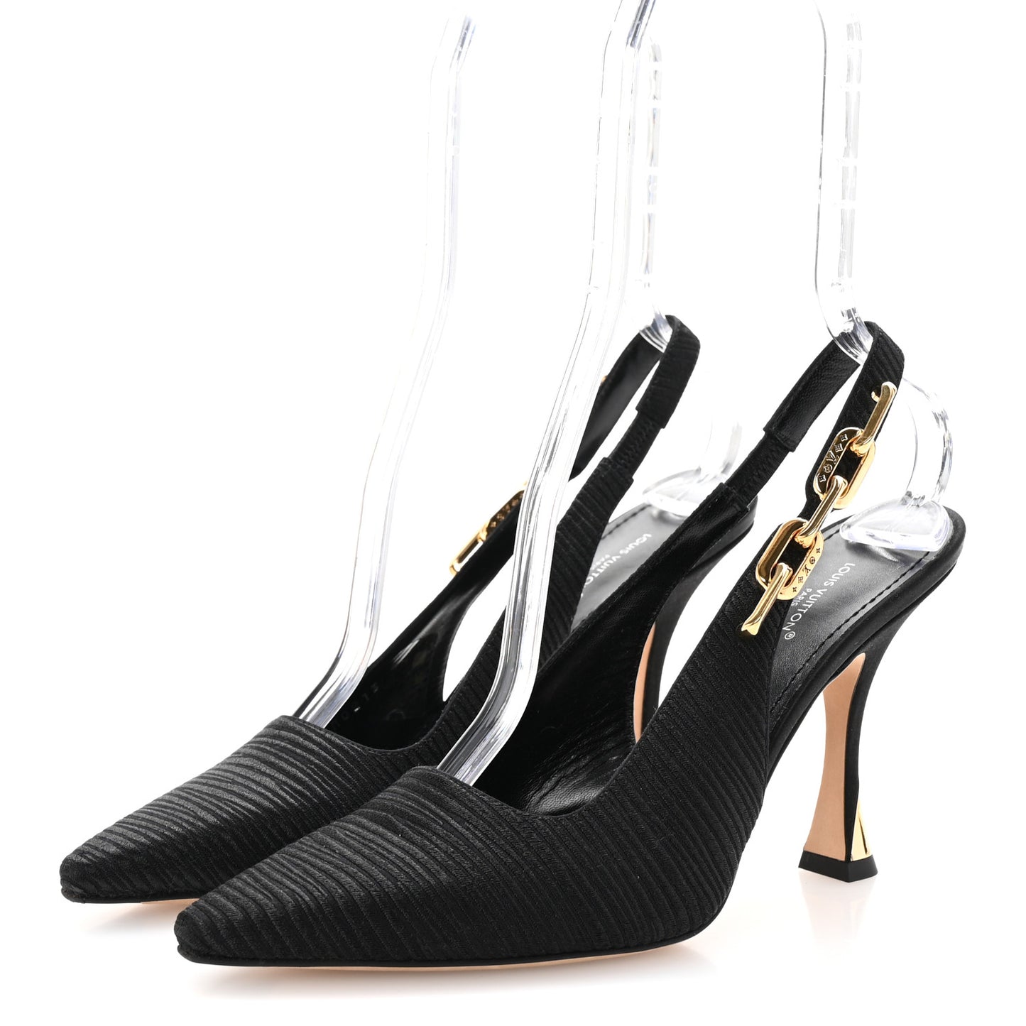 Satin Sparkle Slingback Pumps 39 Black