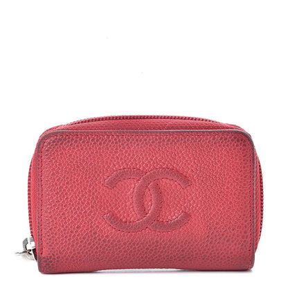 Chanel Iridescent Caviar Timeless CC Zip Around Coin Purse Red 1 of 14