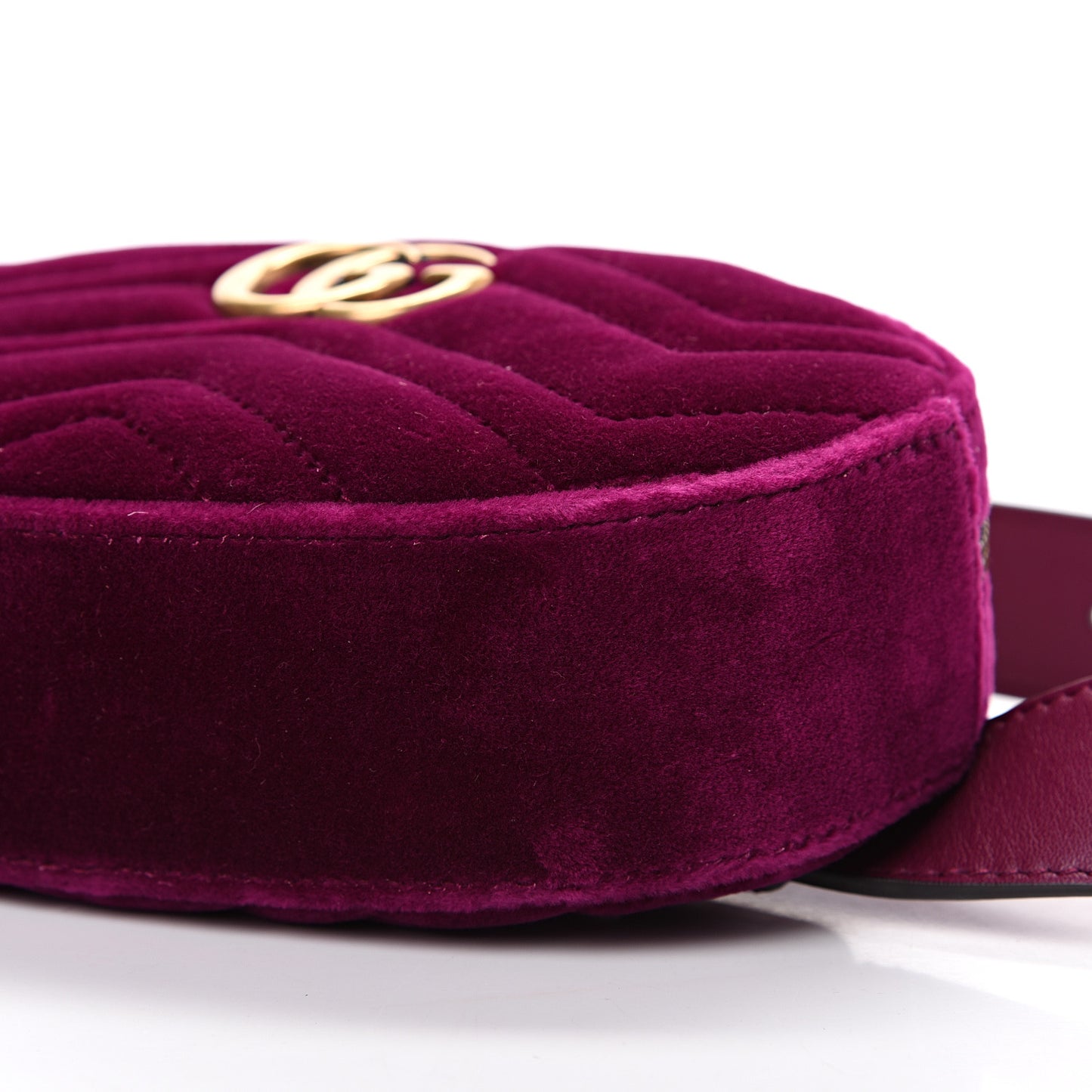 Velvet Matelasse GG Marmont Belt Bag 85 34 Fuchsia Violet Cyclamen